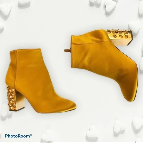 Aquazzura gold satin booties, size 36, new - Picture 3 of 7